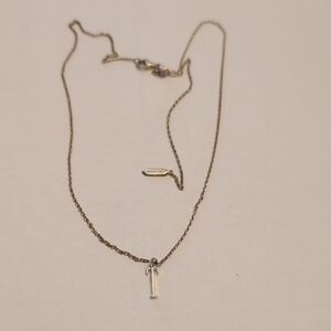 Stella & Dot Sterling Silver T Initial Necklace